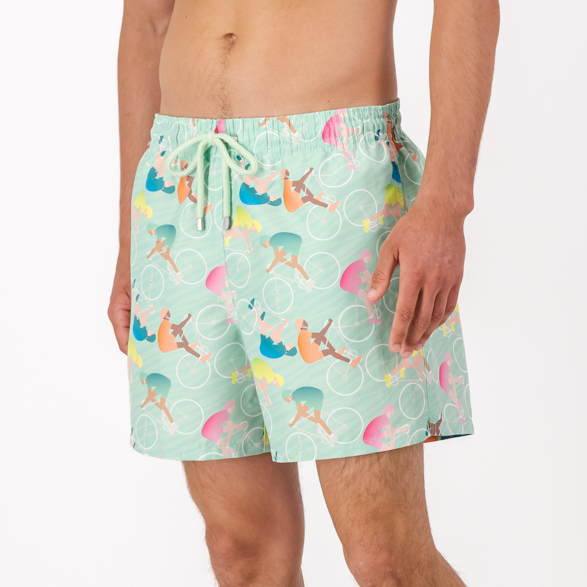 MID-LENGTH SWIM SHORTS | CYCLISTS / MINT